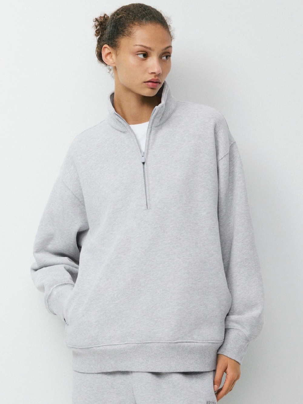 Aritzia cozy sweat fleece boyfriend 1/2 zip